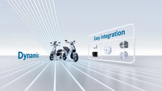 Two electric scooters equipped with Bosch electric drives.